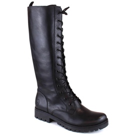 Botas aislantes Rieker, cuero W 78543-00 negro