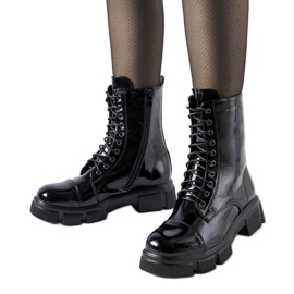Botines de charol con aislamiento negros de Reeds