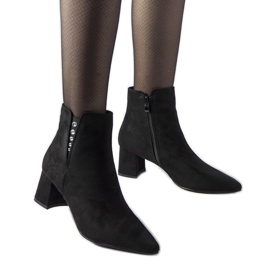 Botines negros de ante ecológico con tacón Pikeville