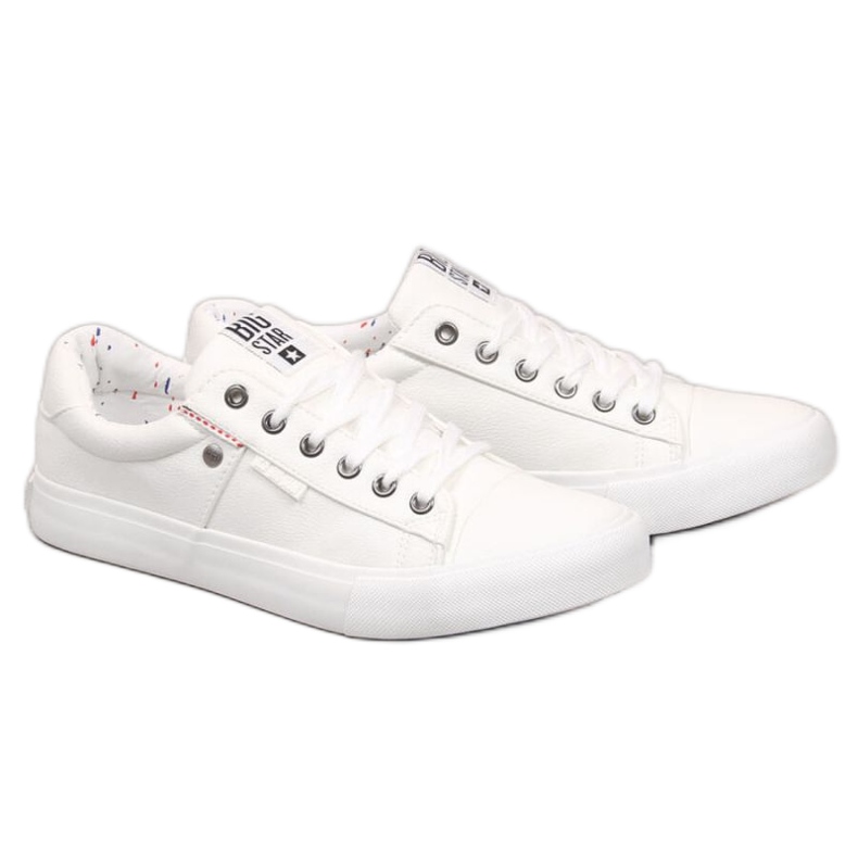 Zapatillas bajas de hombre en piel ecológica Big Star GG174028 blanco