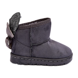 Botas De Nieve Cálidas De Niña Con Lazos De Meriva Gris
