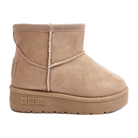 Botas de nieve sin cordones con aislamiento para niños Beige Big Star MM374098