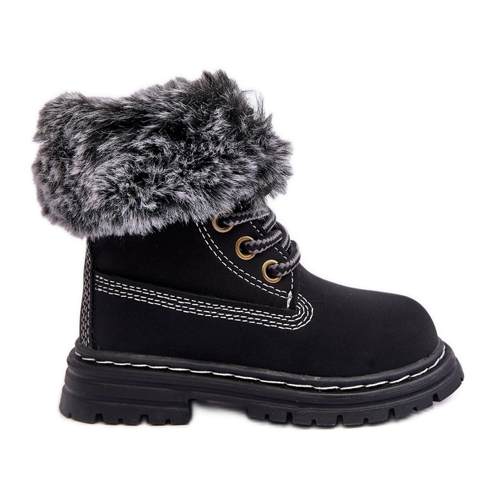 Botas Trapper Infantiles con Cremallera y Pelo, Negro Gerande Botas Trapper Infantiles con Cremallera y Pelo, Negro Gerande