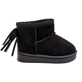 Botas de nieve aislantes para niños con flecos, negro Mikyla