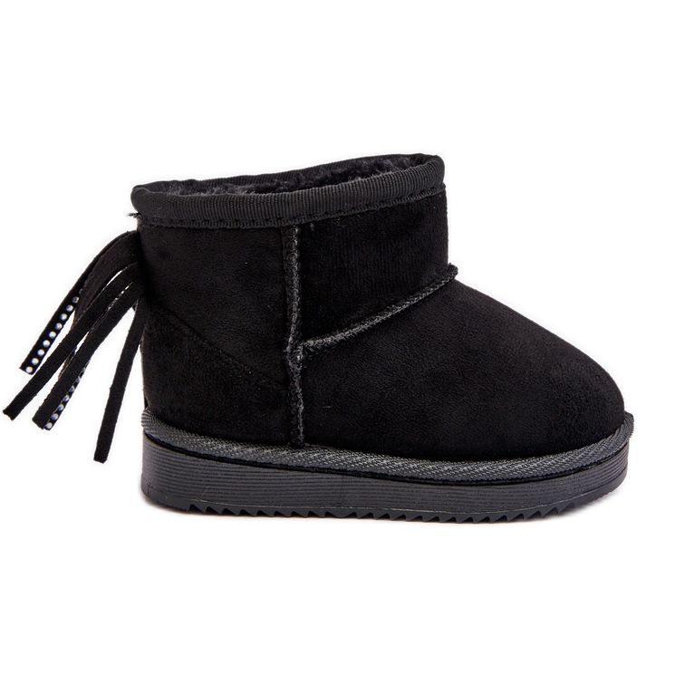 Botas de nieve aislantes para niños con flecos, negro Mikyla