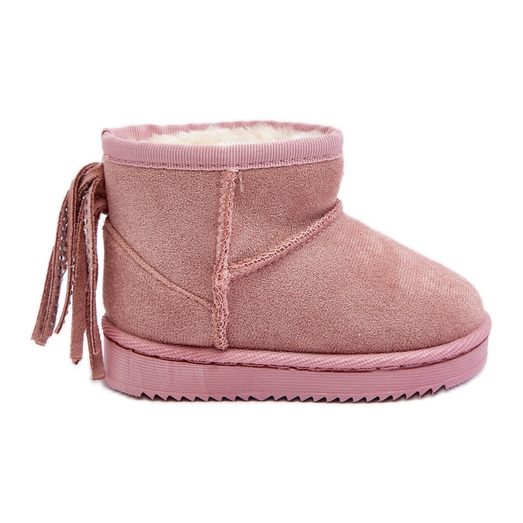 Botas de nieve aislantes para niños con flecos, rosa Mikyla rosado