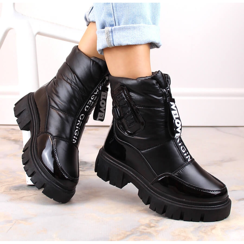Botas de nieve con cremallera y aislamiento para mujer Filippo DBT4960 negras negro