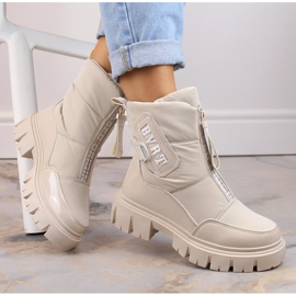 Botas de nieve aislantes con cremallera para mujer, beige Filippo DBT4960