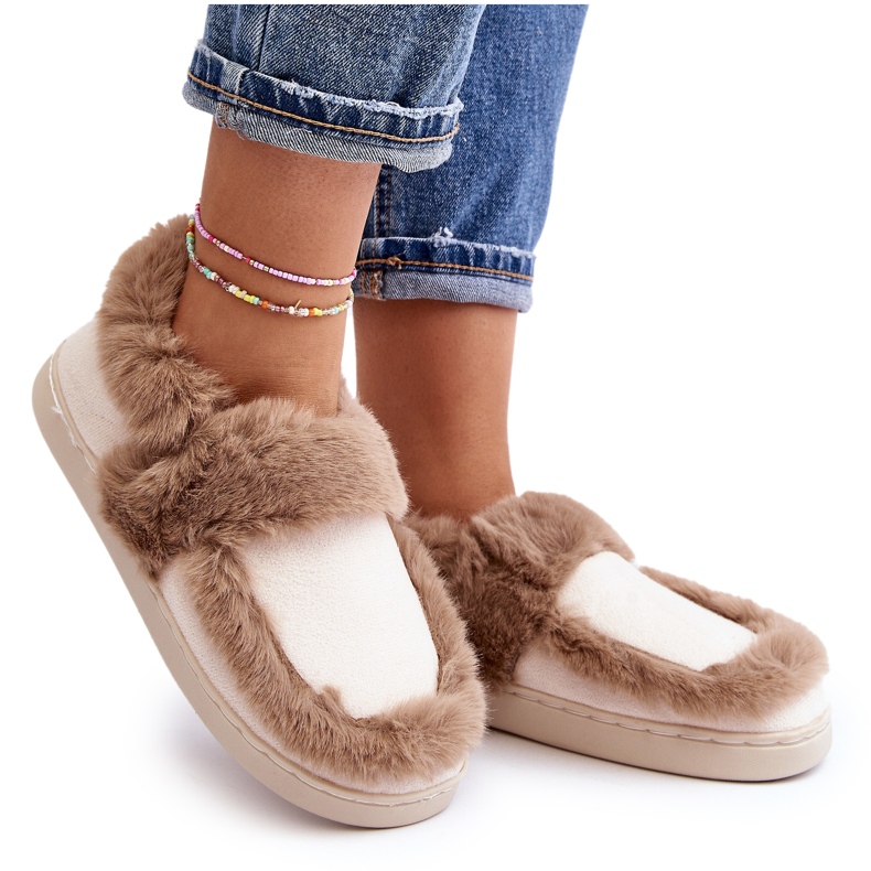 Pantuflas De Mujer Con Pelo Beige Sailey Pantuflas De Mujer Con Pelo Beige Sailey