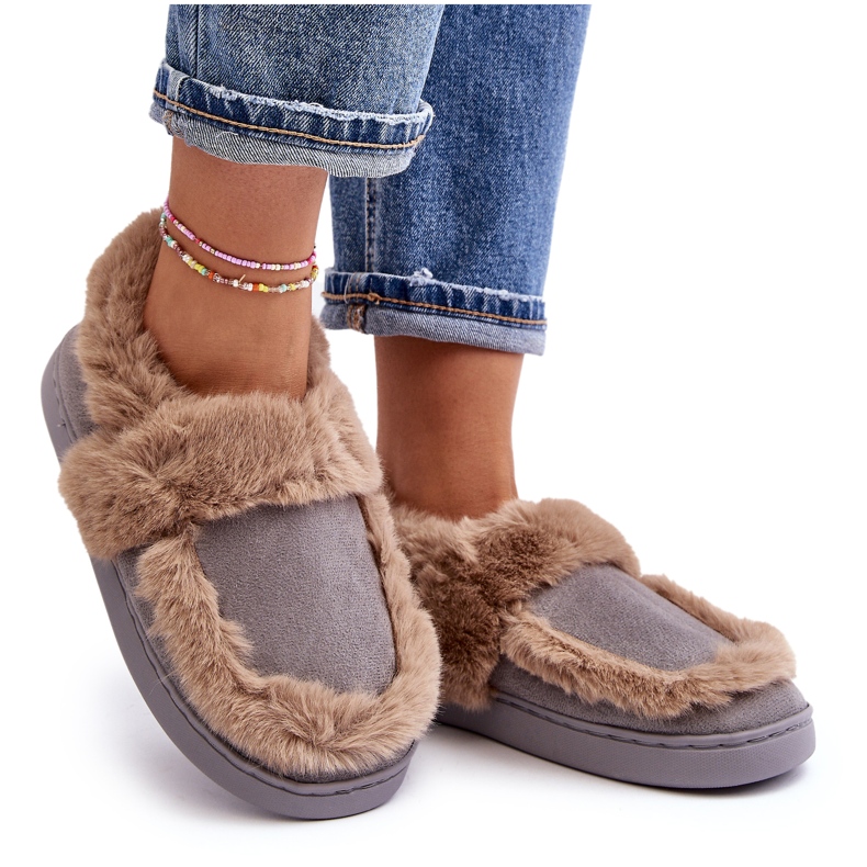 Pantuflas De Mujer Con Pelo Gris Sailey Pantuflas De Mujer Con Pelo Gris Sailey