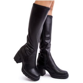 Sergio Leone Botas de Tacón Alto por Encima de la Rodilla para Mujer, Negro Sislene Sergio Leone Botas de Tacón Alto por Encima de la Rodilla para Mujer, Negro Sislene