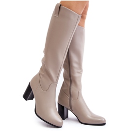 Sergio Leone Botas Tacón Alto Por Encima De La Rodilla Mujer Gris Nelamessa
