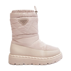 Botas de Nieve Mujer Suela Gruesa Lureta Beige Claro