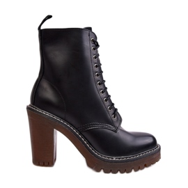 Botines con cordones para mujer Arove negro