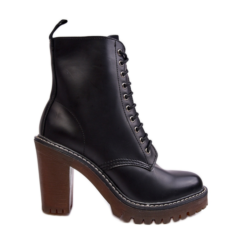 Botines con cordones para mujer Arove negro Botines con cordones para mujer Arove negro
