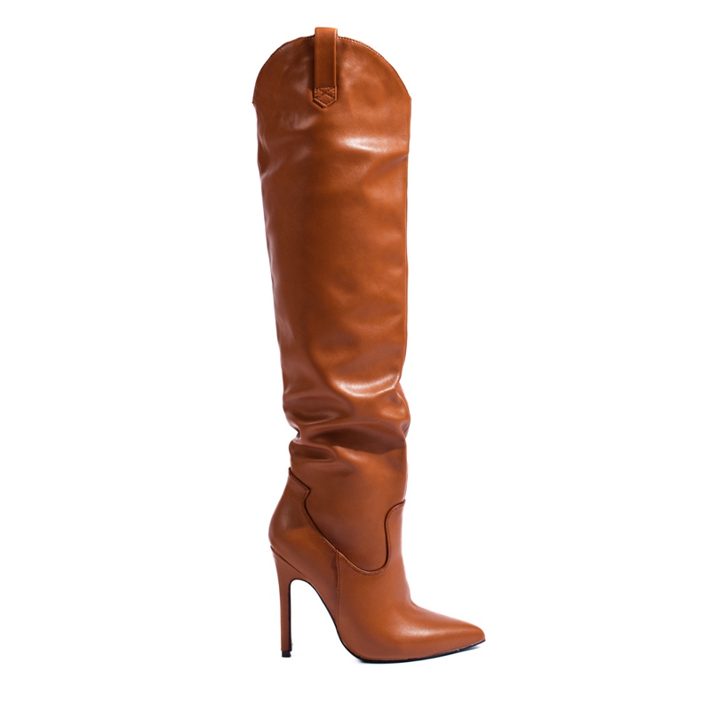 Botas tacón mujer Shelovet camel marrón