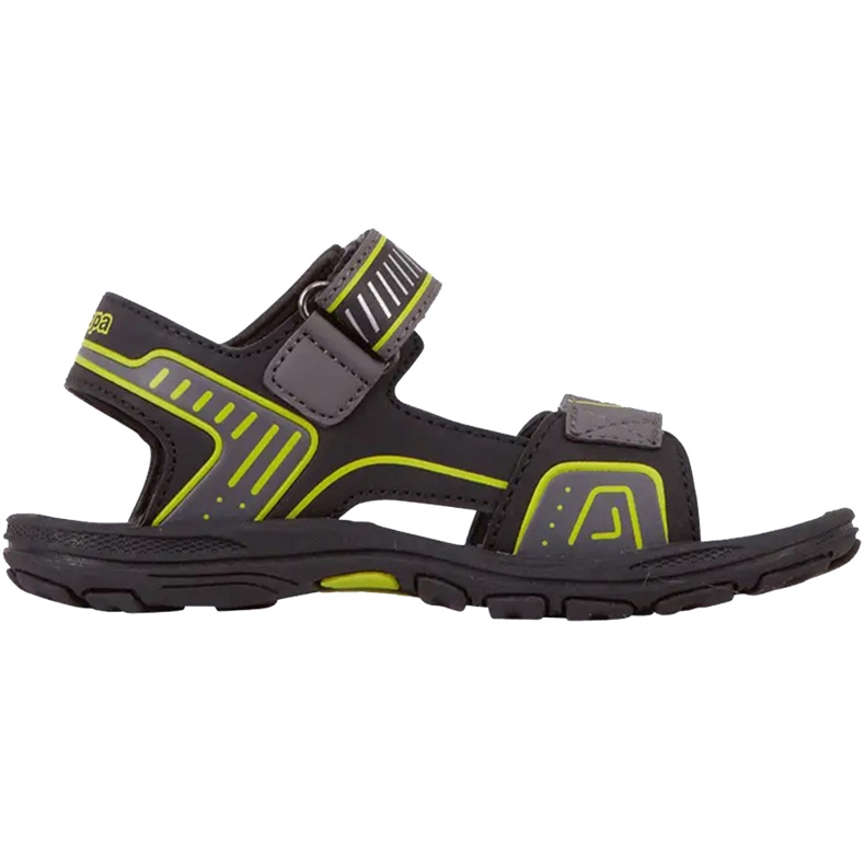 Sandalias infantil Kappa Paxos negro y lima 260864K 1133