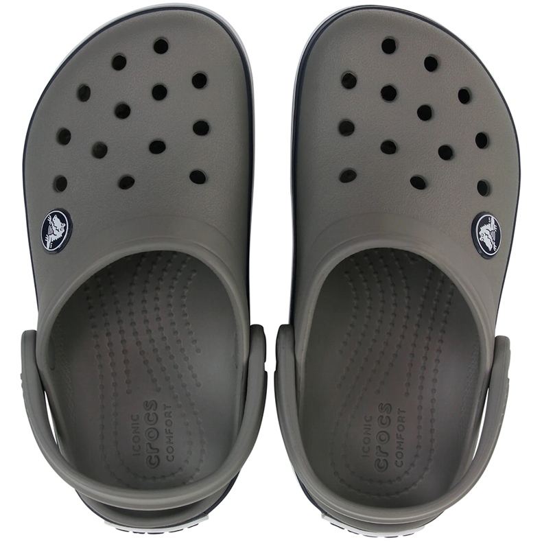 Zuecos para niños Crocs Kids Crocband Clog, gris y azul marino 207006 05H
