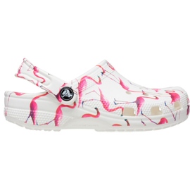 Zuecos infantiles Crocs Classic Party Kids blanco y rosa 207826 1CW