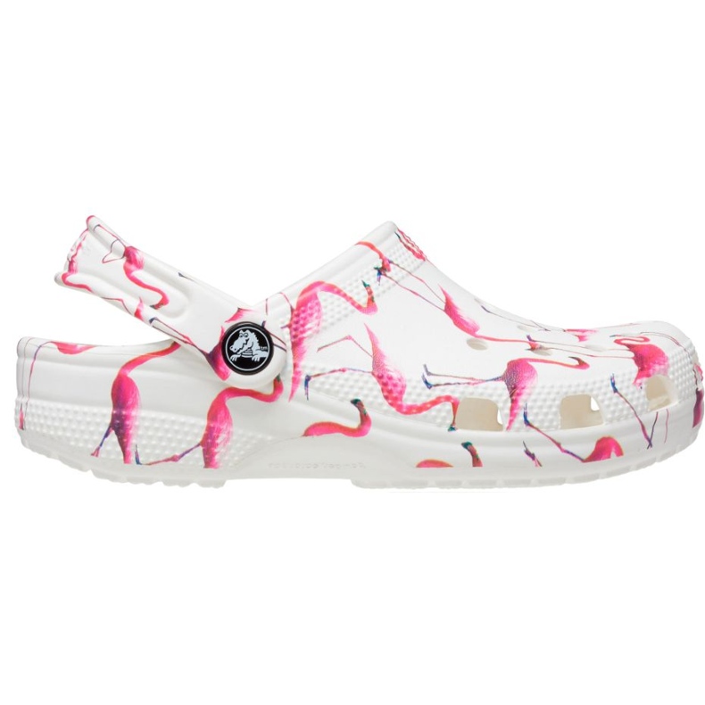 Zuecos infantiles Crocs Classic Party Kids blanco y rosa 207826 1CW