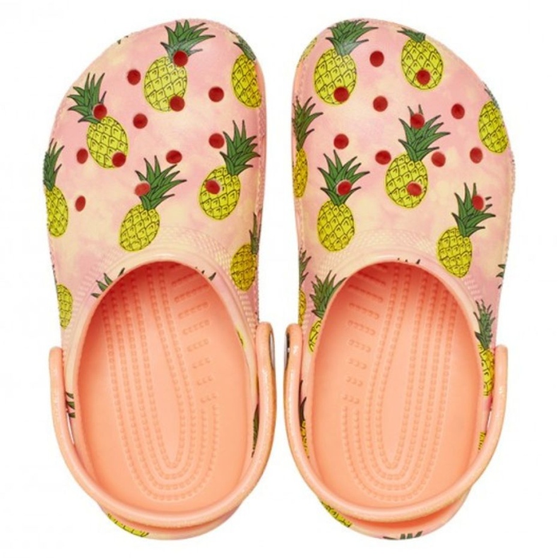 Zuecos infantiles Crocs Classic Party Kids naranja 207826 83E