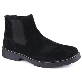 Botas Chelsea de piel ante para hombre, sin cordones negras Filippo MBT5003 negro