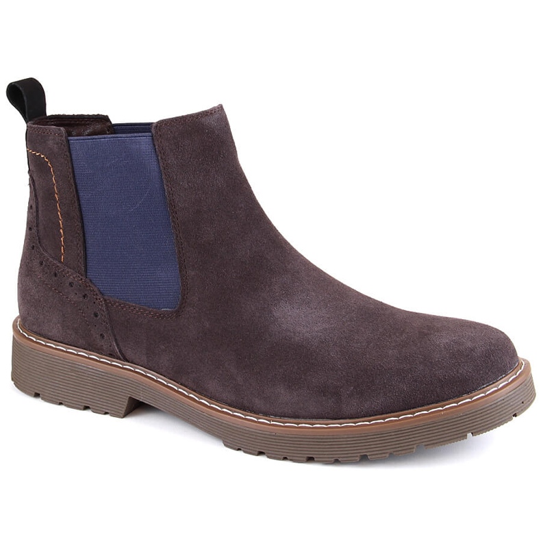 Botas Chelsea de piel ante para hombre, sin cordones marrón Filippo MBT5003