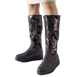 Botas de camuflaje grises con aislamiento y ante ecológico Piazzolla