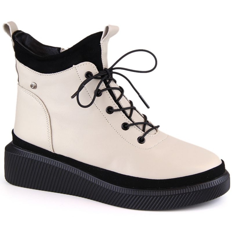 Filippo W PAW482 botas de plataforma de piel con aislamiento beige blanco