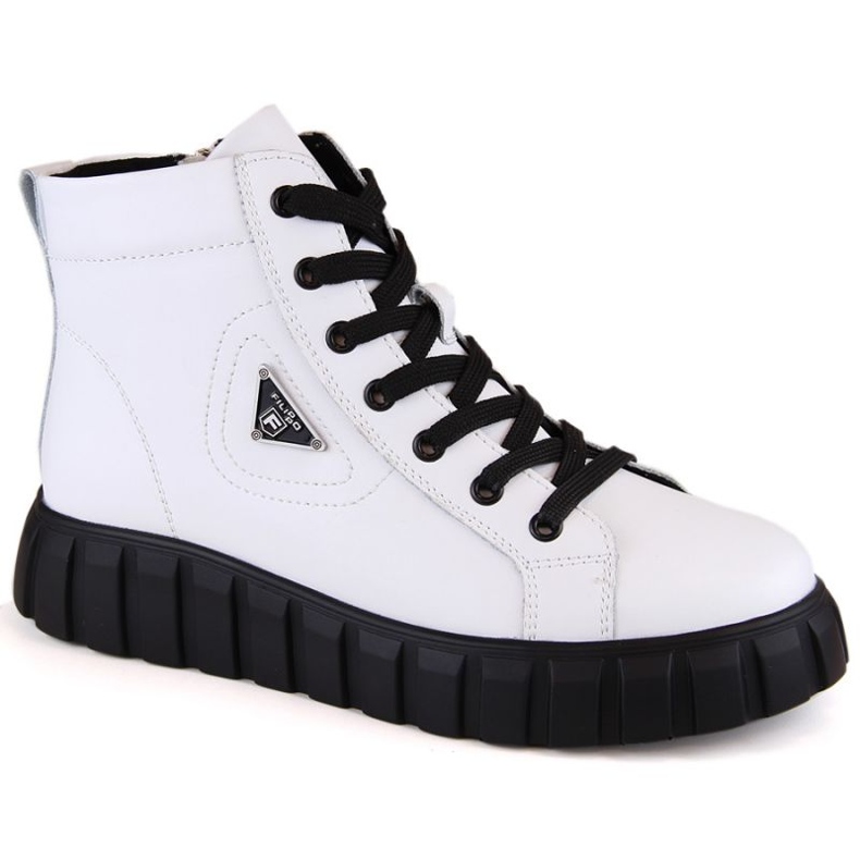 Botines de piel con plataforma Filippo W PAW382B, blanco
