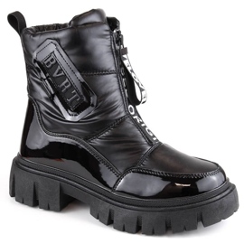Filippo W PAW498A botas de nieve con cremallera y aislamiento negro