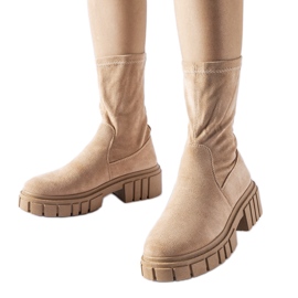 Botines slip-on Montefusco beige ante ecológico