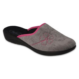 Pantuflas de mujer befado 552D023 gris con bordado