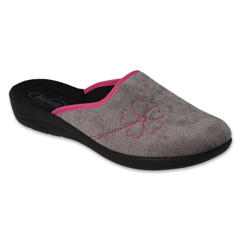 Pantuflas de mujer befado 552D023 gris con bordado