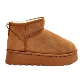 Botas de nieve con plataforma para mujer aisladas con pelo Camel Xamella marrón