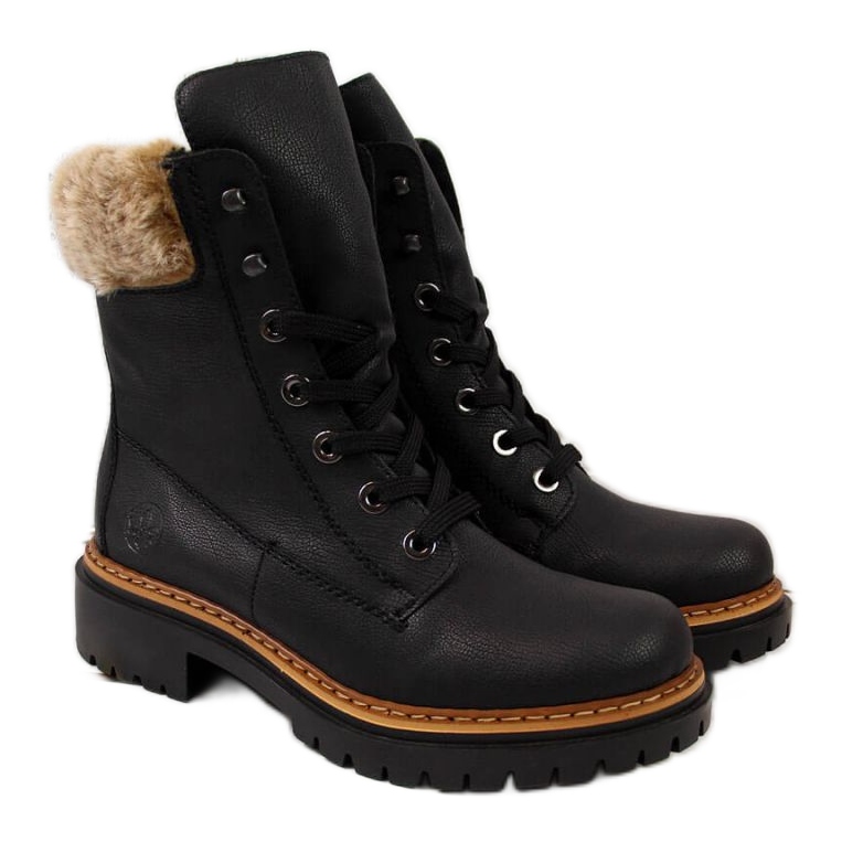 Botas Rieker con piel W 72630 R484 negro
