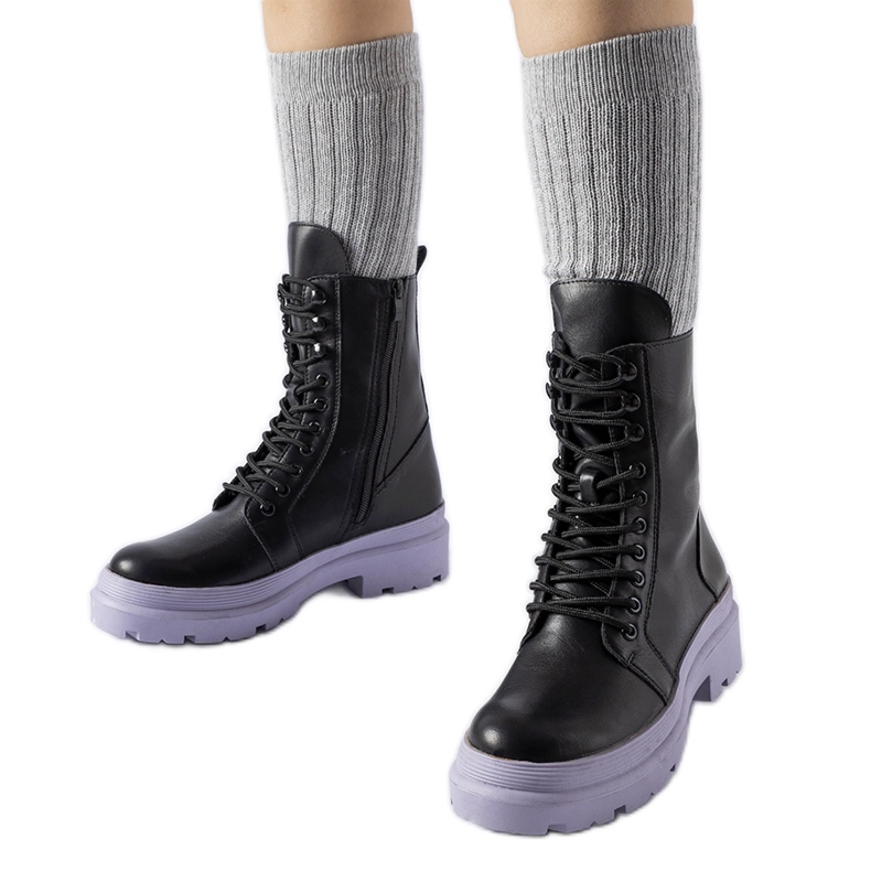 Zapatillas negras con suela Quennie de colores. negro Zapatillas negras con suela Quennie de colores. negro