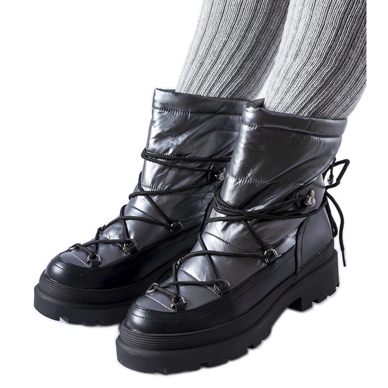 Botas de nieve Eagleville negras y grises con puño