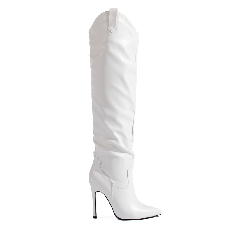 Botas de mujer Shelovet de tacón en color blanco