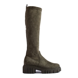 Botas sin cordones Shelovet de ante verde oscuro Botas sin cordones Shelovet de ante verde oscuro