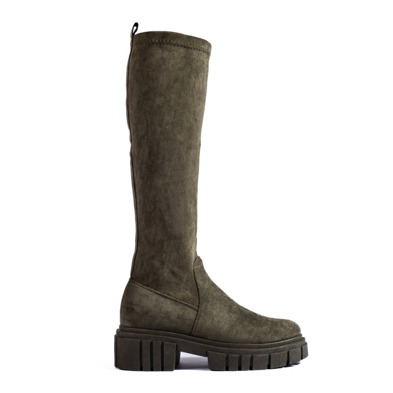 Botas sin cordones Shelovet de ante verde oscuro