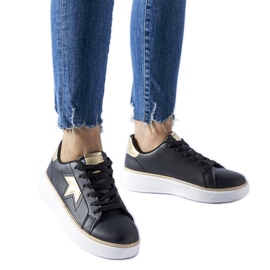 Deportivas Fraggle negras y doradas negro Deportivas Fraggle negras y doradas negro