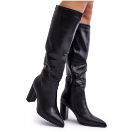 Botas hasta la rodilla de mujer con tacón alto negro Fiminna