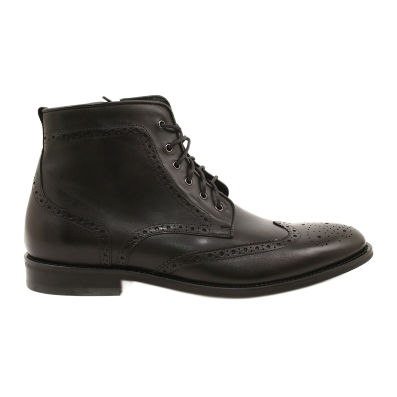 Botas Brogs de hombre, negras, con cordones Pilpol PW6037 negro