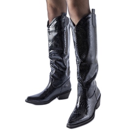 Botas cowboy Chapin con aislamiento de charol negro