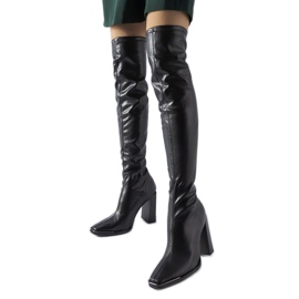 Botas clásicas de tacón alto negras de Faubourg negro