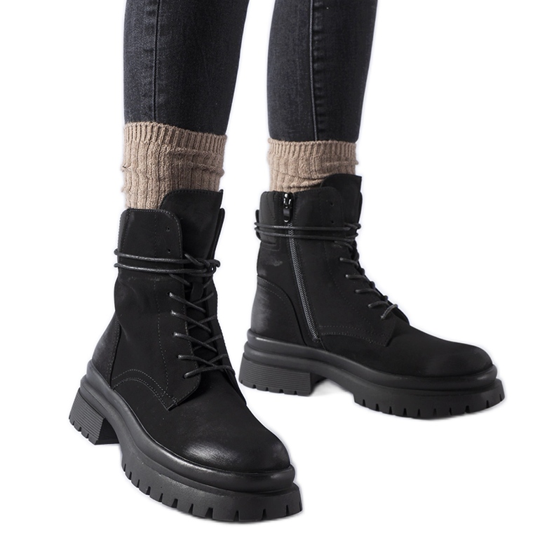 Botas Vadnais negras con puntera desgastada negro Botas Vadnais negras con puntera desgastada negro