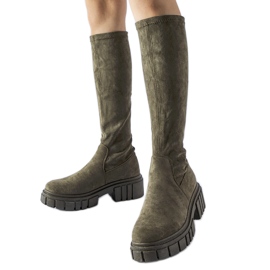 Botas largas de ante verdes de Donnino Botas largas de ante verdes de Donnino