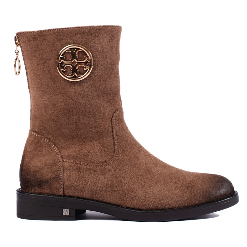 SHELOVET Botines de mujer de ante beige oscuro de Potocki