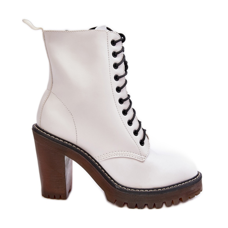 Botines con cordones para mujer, Blanco Arove